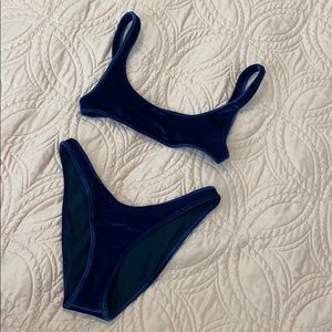 Navy velvet bikini